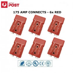 6x 175AMP Connectors Anderson Style Plug DC Power Solar Caravan 1/0 AWG RED