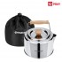 Stainless Steel Camping Kettle 1.2L Outdoor Tea Coffee Pot Portable Backpacking