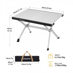 Small Camping Table Aluminum Roll-Up Beach Table Foldable Portable Picnic BBQ