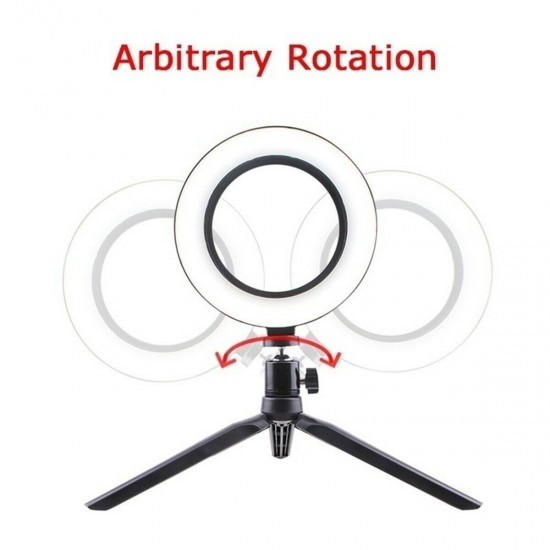 10 inch Dimmable LED Ring Light Tripod Stand Selfie Mini Circle Lamp Make Up