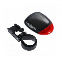 Solar Powered Bike Bicycle LED Cycling Tail Rear Red Light Lamp Taillight Clamp
