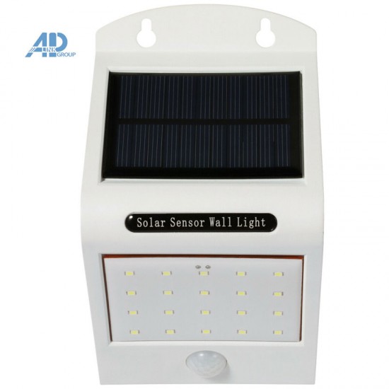 Solar Powered PIR & CDS Sensor Wall Light 22 LED IP65 Outdoor Yard Garden Lamp