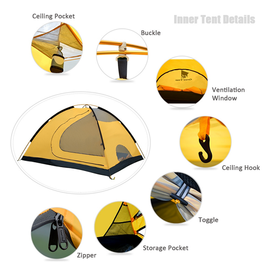 4-Person4-Season Toproad 4 Plus Tent Camping tent Portable Hiking Outdoor YELLOW